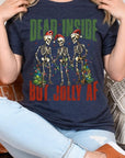 Dead Inside But Jolly AF Skeleton Graphic Tee