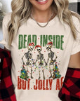 Dead Inside But Jolly AF Skeleton Graphic Tee