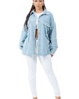 Women's Fashion Oversized Denim Shirt by Claude