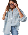 Women's Fashion Oversized Denim Shirt by Claude