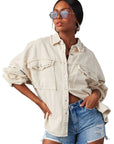 Women's Fashion Oversized Denim Shirt by Claude