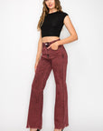 Artemis Tummy Control Burgundy High Rise Flare Jeans