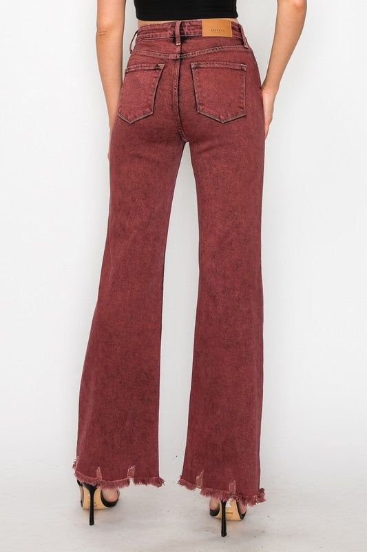 Artemis Tummy Control Burgundy High Rise Flare Jeans