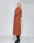 Turtle Neck Dress Long Sleeve with Side Slits