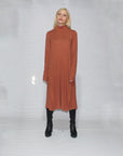 Turtle Neck Dress Long Sleeve with Side Slits