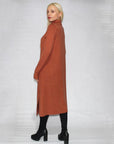 Turtle Neck Dress Long Sleeve with Side Slits