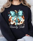 Howdy Fall Western Pumpkin Fleece Sweatshirts