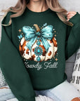 Howdy Fall Western Pumpkin Fleece Sweatshirts