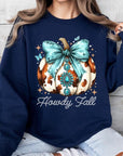 Howdy Fall Western Pumpkin Fleece Sweatshirts