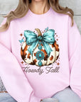 Howdy Fall Western Pumpkin Fleece Sweatshirts