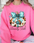 Howdy Fall Western Pumpkin Fleece Sweatshirts