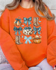 Turquoise Bow Western Fall Fleece Sweatshirts