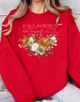 Fall For Jesus He Never Leaves Fleece Sweatshirts