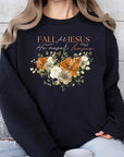 Fall For Jesus He Never Leaves Fleece Sweatshirts