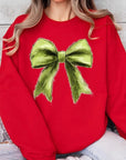 Grinchmas Coquette Bow Graphic Fleece Sweatshirts