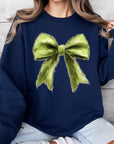 Grinchmas Coquette Bow Graphic Fleece Sweatshirts