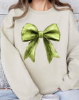 Grinchmas Coquette Bow Graphic Fleece Sweatshirts