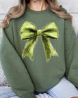 Grinchmas Coquette Bow Graphic Fleece Sweatshirts