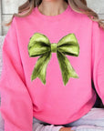 Grinchmas Coquette Bow Graphic Fleece Sweatshirts