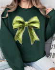 Grinchmas Coquette Bow Graphic Fleece Sweatshirts