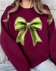 Grinchmas Coquette Bow Graphic Fleece Sweatshirts