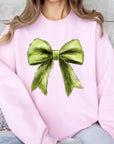 Grinchmas Coquette Bow Graphic Fleece Sweatshirts