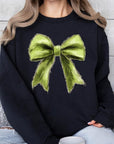 Grinchmas Coquette Bow Graphic Fleece Sweatshirts