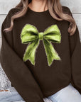 Grinchmas Coquette Bow Graphic Fleece Sweatshirts