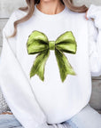 Grinchmas Coquette Bow Graphic Fleece Sweatshirts