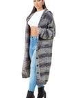 Women's Fashion Plaid Sweater Cardigan by Claude