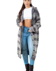 Women's Fashion Plaid Sweater Cardigan by Claude