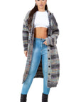 Women's Fashion Plaid Sweater Cardigan by Claude