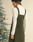 Corduroy Front Pockets Overall Dress