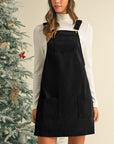 Corduroy Front Pockets Overall Dress