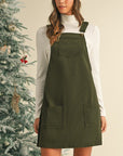 Corduroy Front Pockets Overall Dress