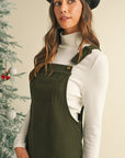 Corduroy Front Pockets Overall Dress