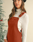 Corduroy Front Pockets Overall Dress