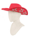 Fedora Hat with Six Rhinestone Stars Accent