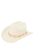 Fedora Hat with Metal Heart Chain Accent