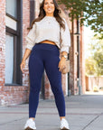 Julia Rose Navy Full Length Leggings with Pockets