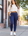 Julia Rose Navy Full Length Leggings with Pockets