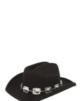 Fedora Hat with Vintage Silver Chain Accent