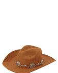 Fedora Hat with Vintage Metal Chain Accent