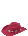 Fedora Hat with Vintage Metal Chain Accent