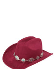 Silver and Turquoise Chain Accent Fedora Hat