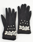 Iconic Pearl Embellished Sueded Smart Gloves