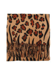 Leopard Printed with Fringe Scarf