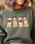 Christmas Dogs Graphic Fleece Sweatshirts