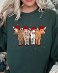 Christmas Cows Graphic Fleece Sweatshirts