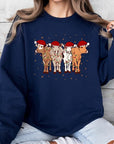 Christmas Cows Graphic Fleece Sweatshirts